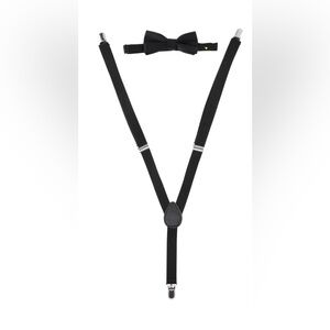 🔴 3/$12 Wonder Nation Boys’ Classic Black Suspenders and Bow Tie Set! NEW!